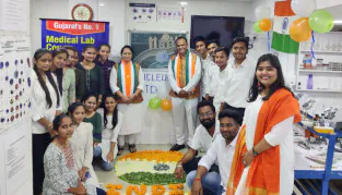 Students presenting science models – Indian Institute