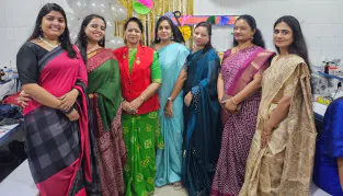 Female students in traditional attire – Cultural day at Indian Institute