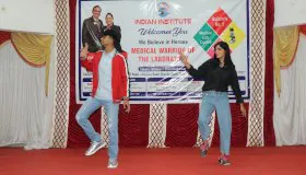 Anchoring team on stage – Indian Institute event