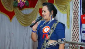 Dance performance on stage – Indian Institute annual program